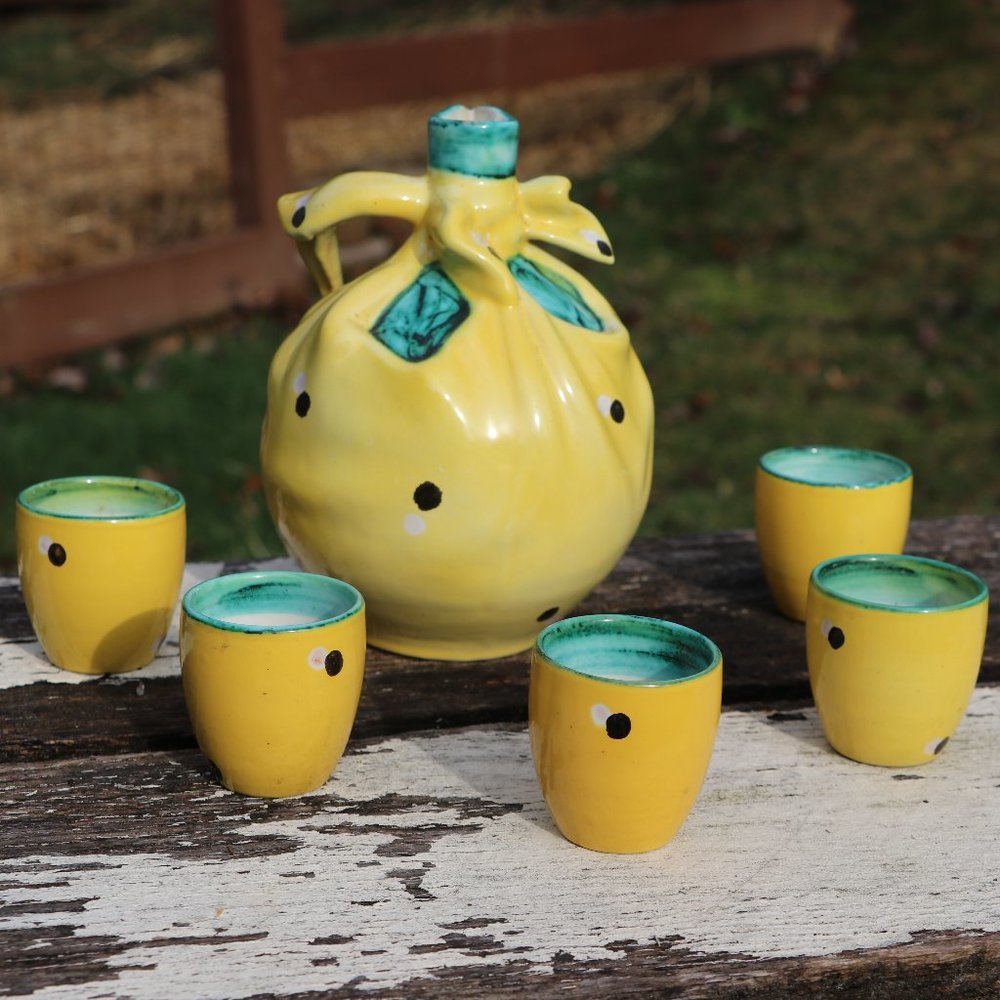 Vintage 1900s S.A.R.L Ceramic Italy Liquor Set